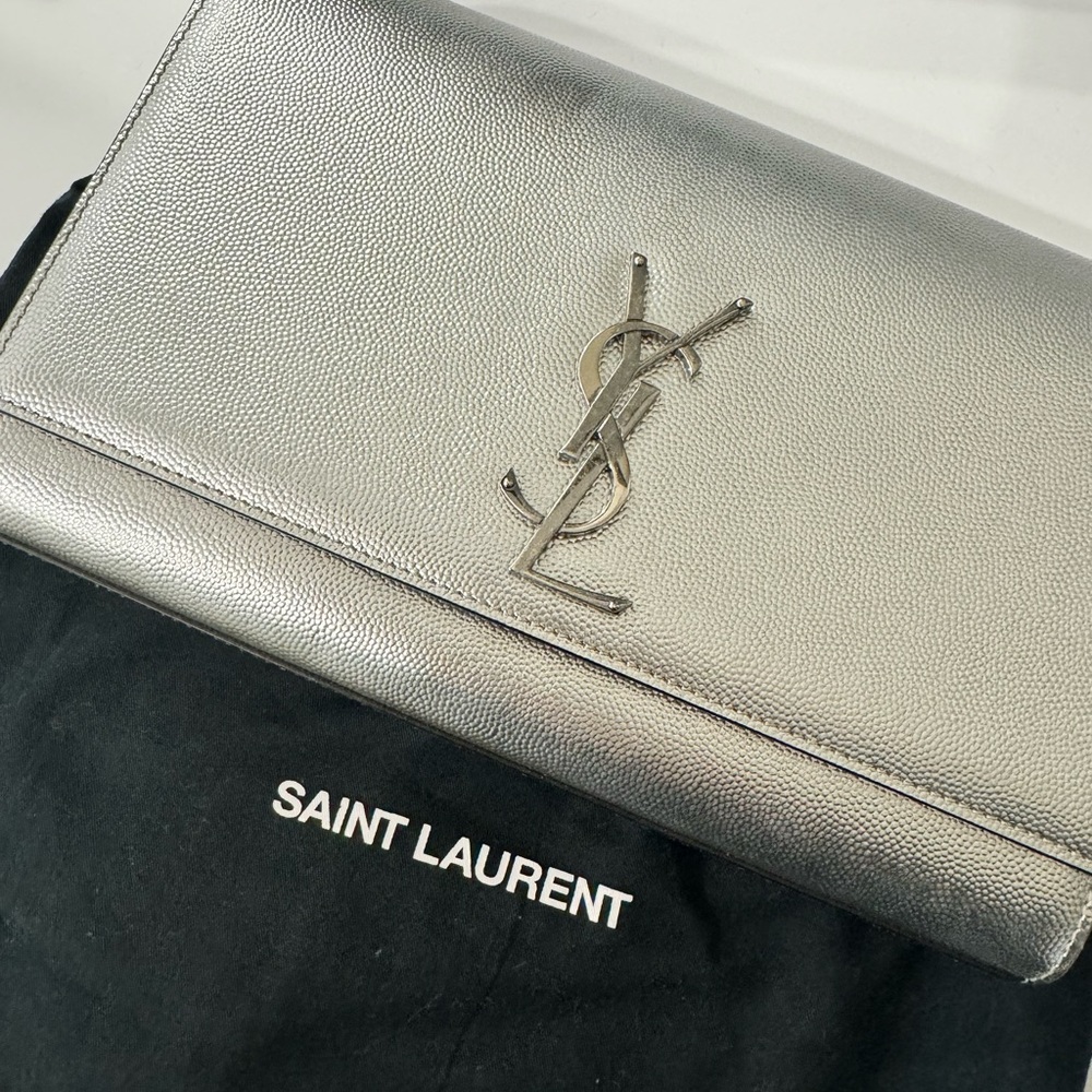 Saint Laurent silver bag.